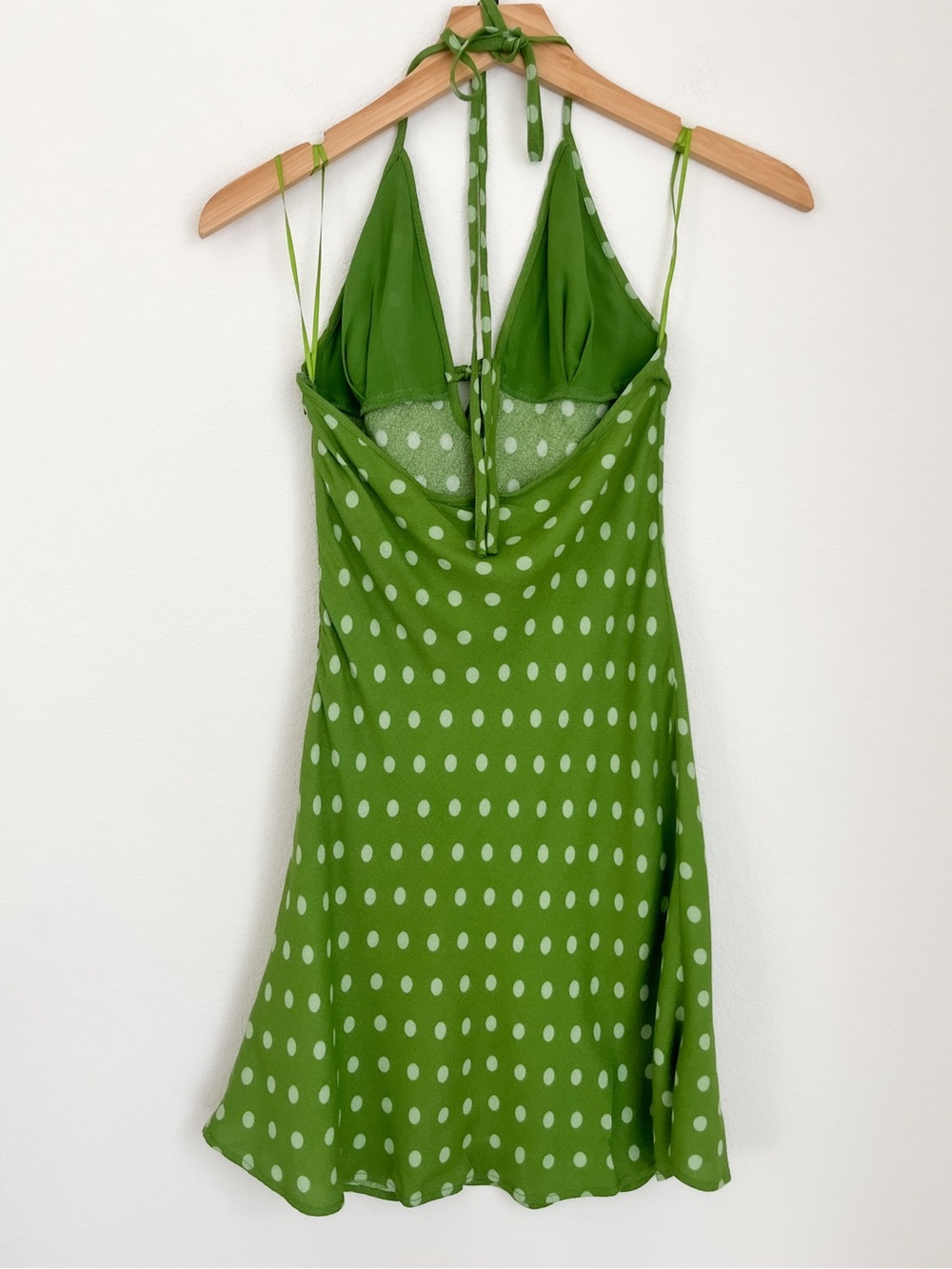 Reformation Fiora Dress Salad Dot Green Polka Dot Halter XS - Picture 4 of 6